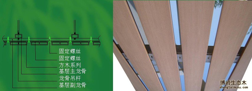100x25方木用作吊頂安裝實例